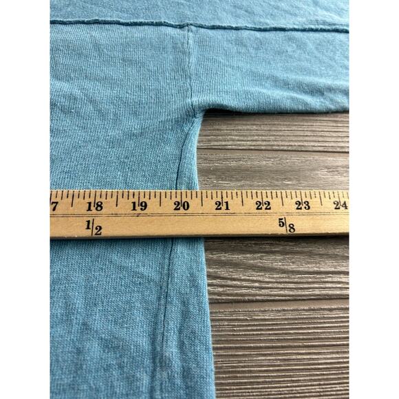 J. Jill Linen Blend Womens Small Baby Blue 3/4 Sleeve Beachy Light Blouse - Picture 6 of 8